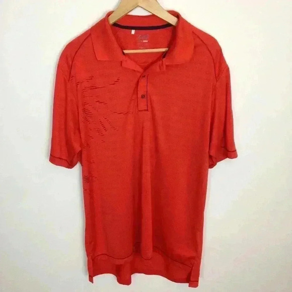 ADIDAS CLIMA COOL SHORT SLEEVE LARGE RED POLO - Picture 2 of 6